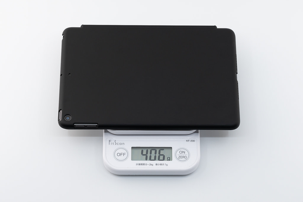 iPad mini 5にエアージャケットとSmart Coverを取り付けた後の重量実測